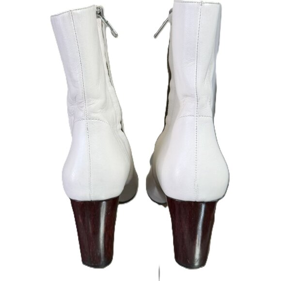 IRO Paris cream/white leather ankle boots Sz 37 US 6.5 - Picture 11 of 13